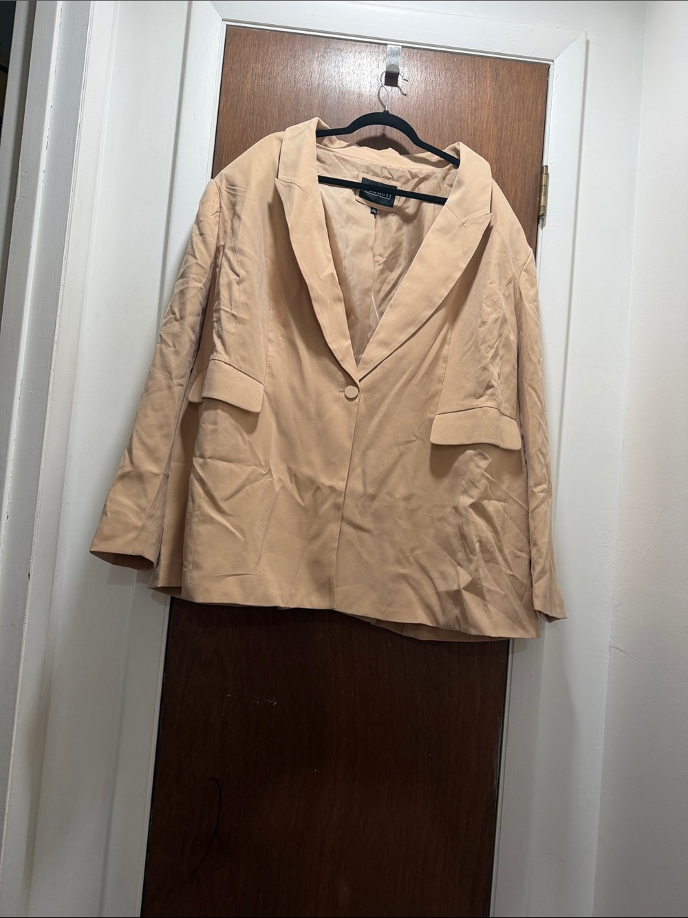 Eloquii Light Beige Single-Button Blazer